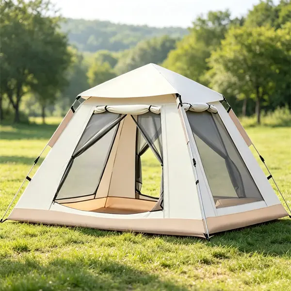 Square Instant Camping Tent - 2/4 Person, 30-Second Easy Setup, Lightweight Instant Portable Canopy, Waterproof Weather-Resistant Durable Cabin-Style Spacious Outdoor Tent for Family Camping & Outdoor Activities, Easy Setup Tent