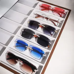 Real 925 Silver Big C VVS D MOISSANIT Clear SunglassesIced Buffs Glasses Polished Trendy Durable Design