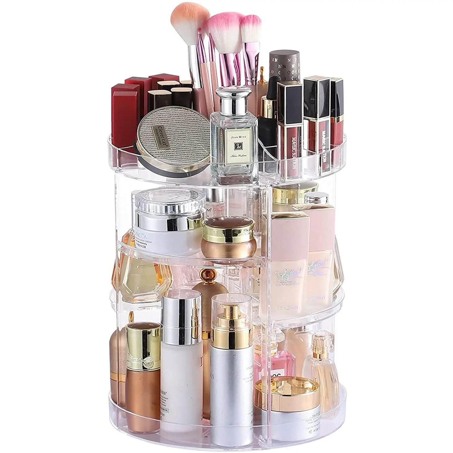 Rotating Makeup Organizer,Adjustable Spinning Skincare Organizer for ,Countertop,Clear Rotating Perfume Organizers,Bathroom Lazy Susan Organizer and Spin  Care Storage Rack,1 Pack