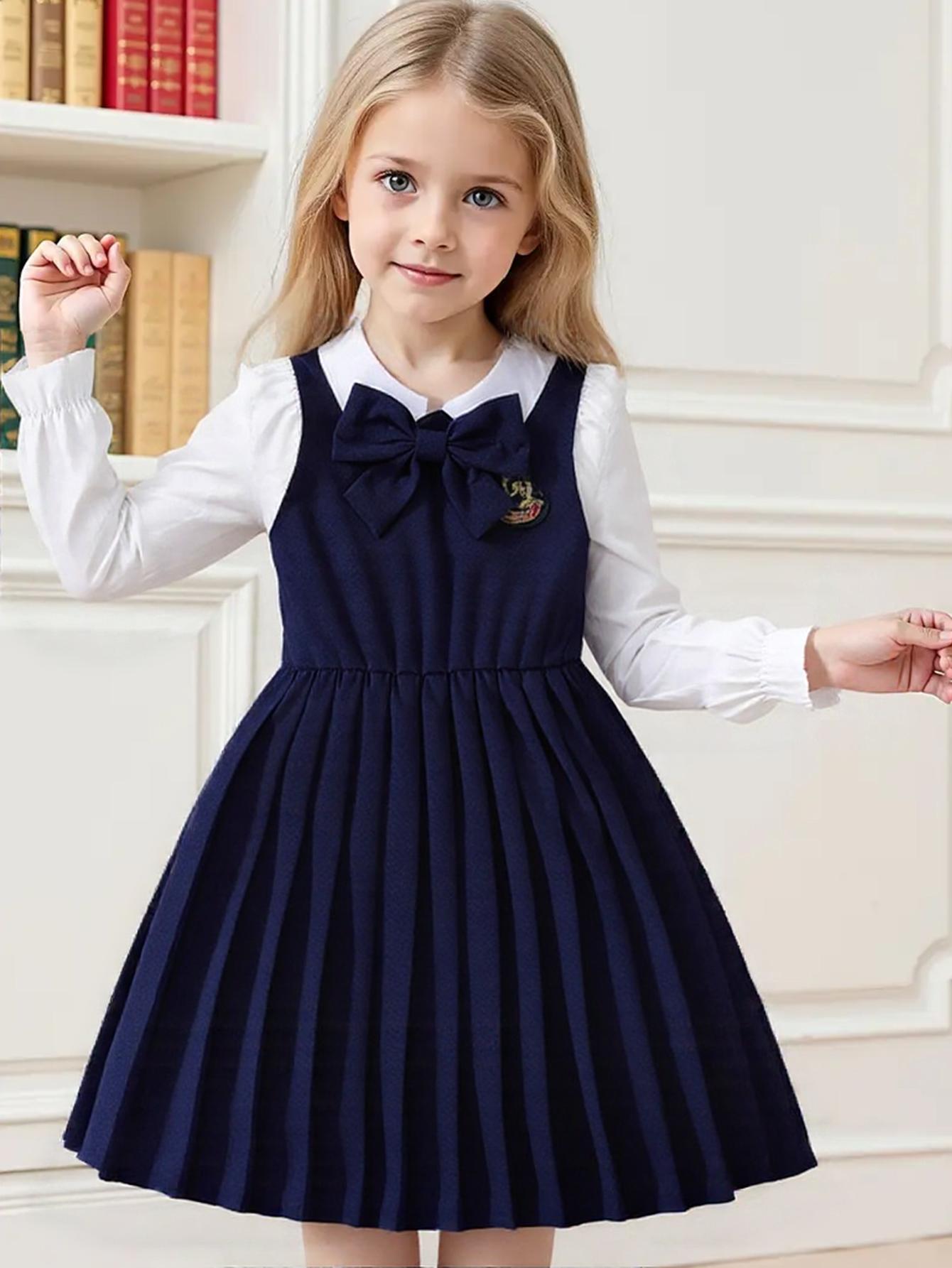 blue dress for baby girl Dark Blue Denim Danni Pinafore Mini Dress main image 1