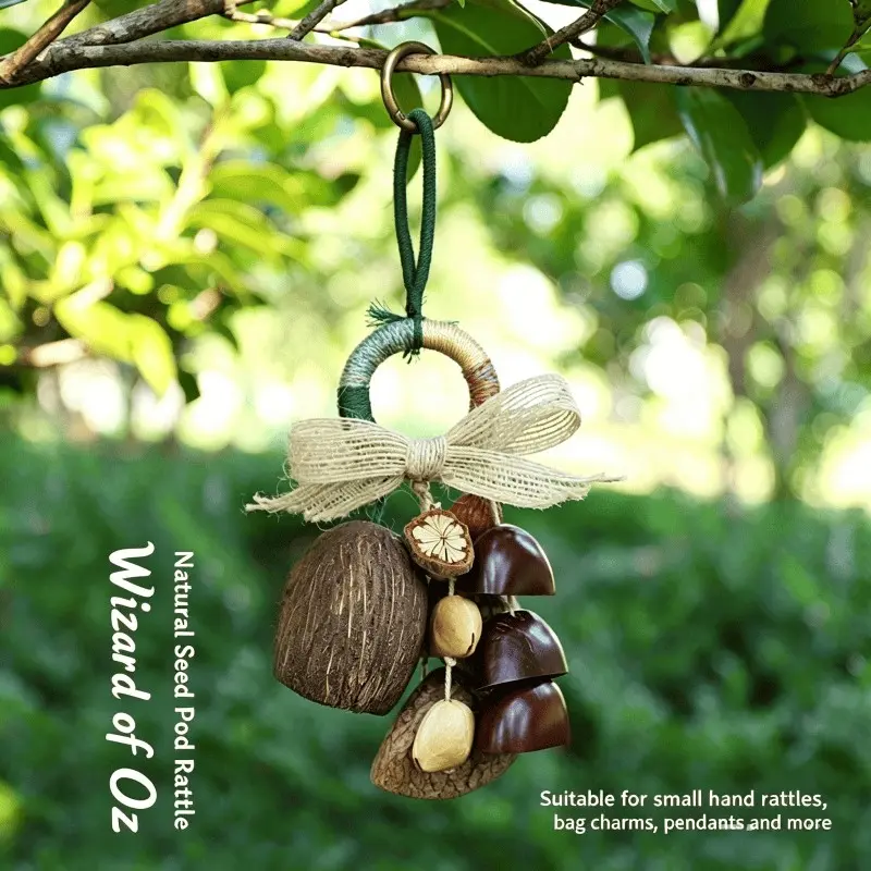 DIY Wind Chime Kit, Natural Plant Shell Bell Sound Therapy Pendant, Bohemian Style Backpack Handbag Car Mirror Hanging, Meditation Yoga Gift