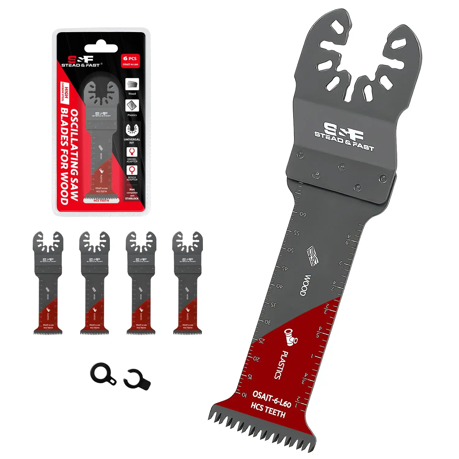 6 PCS-Long Oscillating Saw Blades for Wood| Japanese Teeth Curved Edge, Oscillating Tool Blades for Wood,, Fit for Quick Release