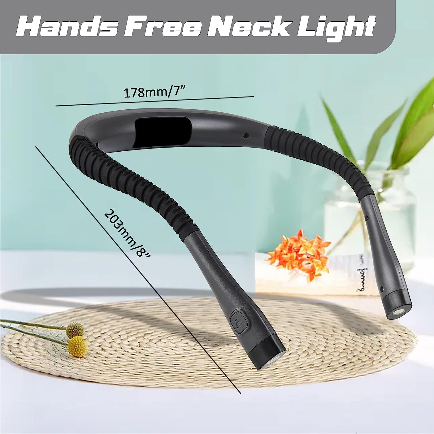 Rechargeable LED Neck Light, Bendable Reading Light, 3 Colors, 6 Brightness Levels, For Reading, Camping, Repairing, Outdoor Camping