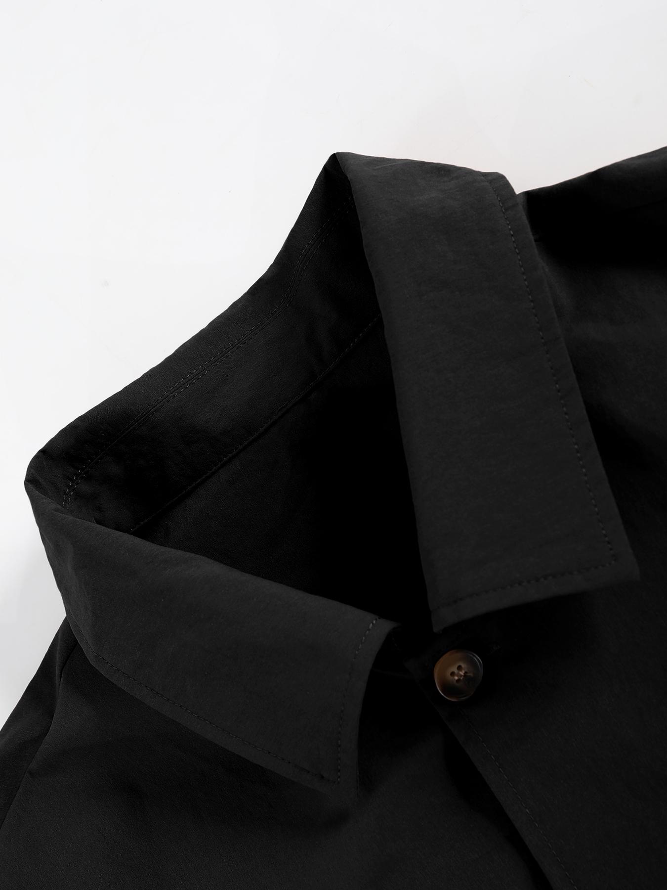 Men's Solid Color Pocket Button Front Shirt & Pants Two-Piece Set, Casual Lounge Set, Casual Long Sleeve Collar Top & Trousers Set, Men's Spring & Fall Clothes