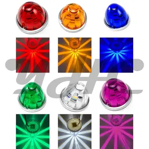 YHC 12V 24V Watermelon Led Side Marker Warning Light Turn Signal Lamp Indicators  For Car Truck Trailers Van Tractor Lorry Bus