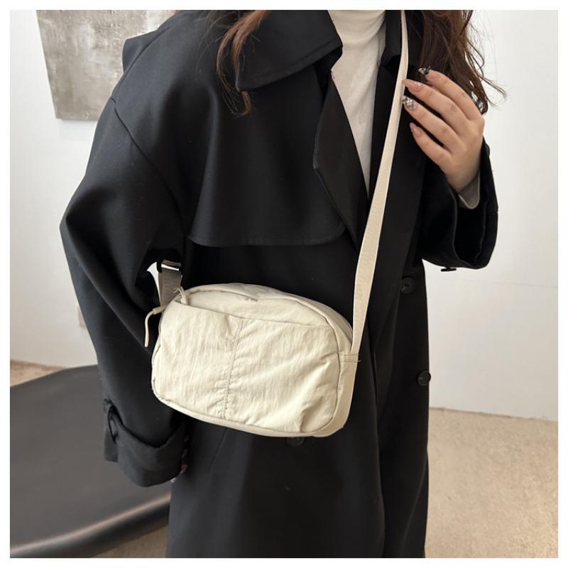 Simple Literary Small Square Bag Solid Color Casual Japanese Style Personality Single Shoulder Crossbody For Women
