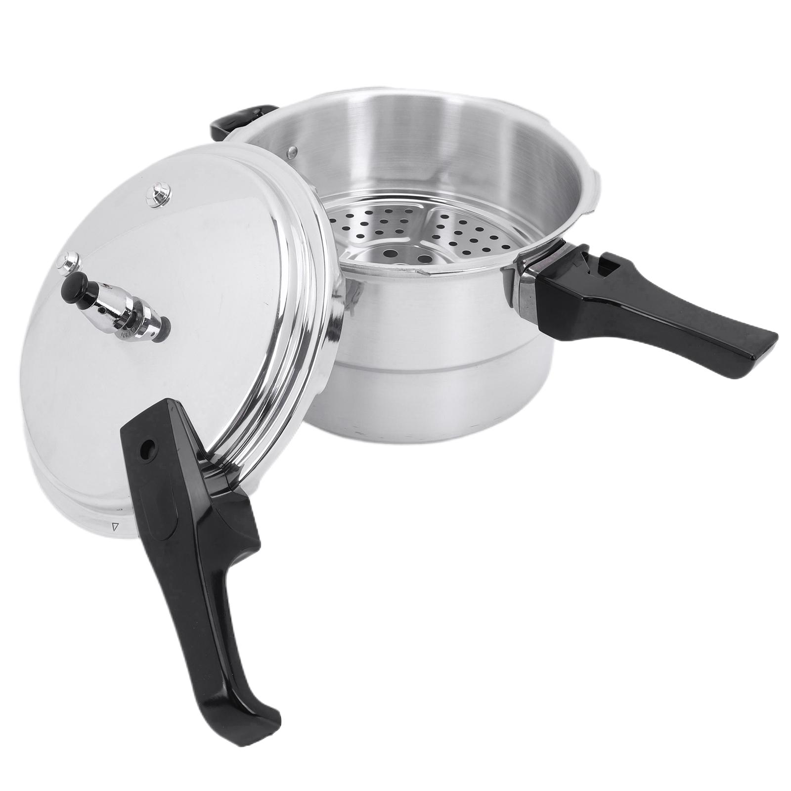 1-Piece Aluminum Alloy Round Pot Pressure Cooker, Multi-Size Cookware with Steaming Plate, Household Stovetop Canner Compatible with Gas & Induction Cookers, Nutrient-Lock Design, Pressure Cookers