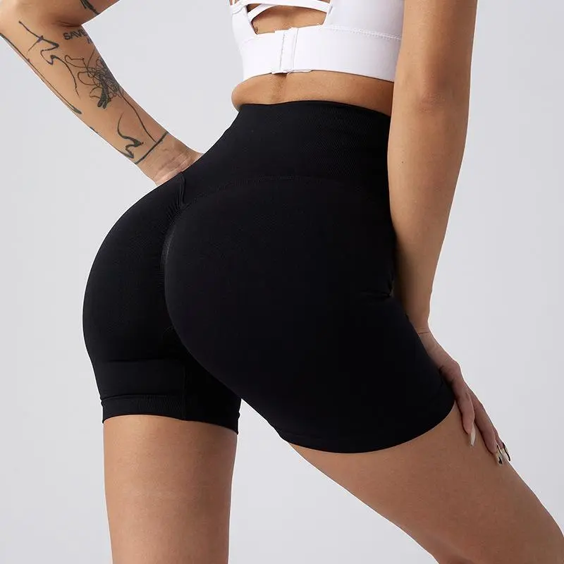 Women's New Summer High-Waisted Female Fitness Shorts - 3 In Tummy Control, Hip Lifting, Yoga Cycling Biker Tights with Pockets, Seamless, Plus Size for Walking Running, Polyester Clothes footy women outfit, Gym Shorts, Sporty Sports Shorts Activewear Sho