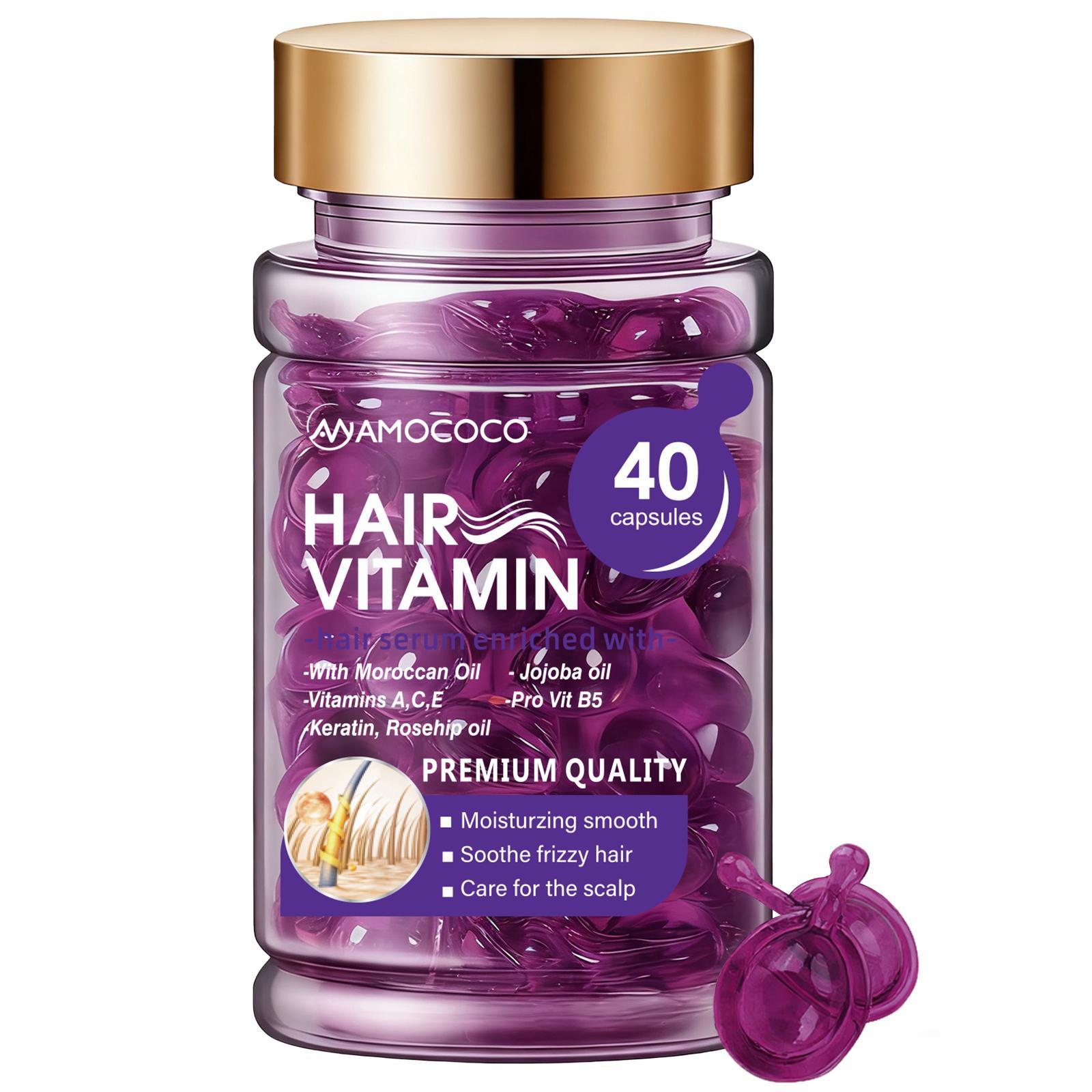 Hair Vitamin Capsules for Color-Treated & Permed Hair Infused with Violet Vitamins & Argan Oil 40 Capsules Nourishes Hair Restores Silkiness and Shine Hair Vitamin Capsules for Color-Treated & Permed Hair Infused with Violet Vitamins & Argan Oil 40 Capsules Nourishes Hair Restores Silkiness and Shine
