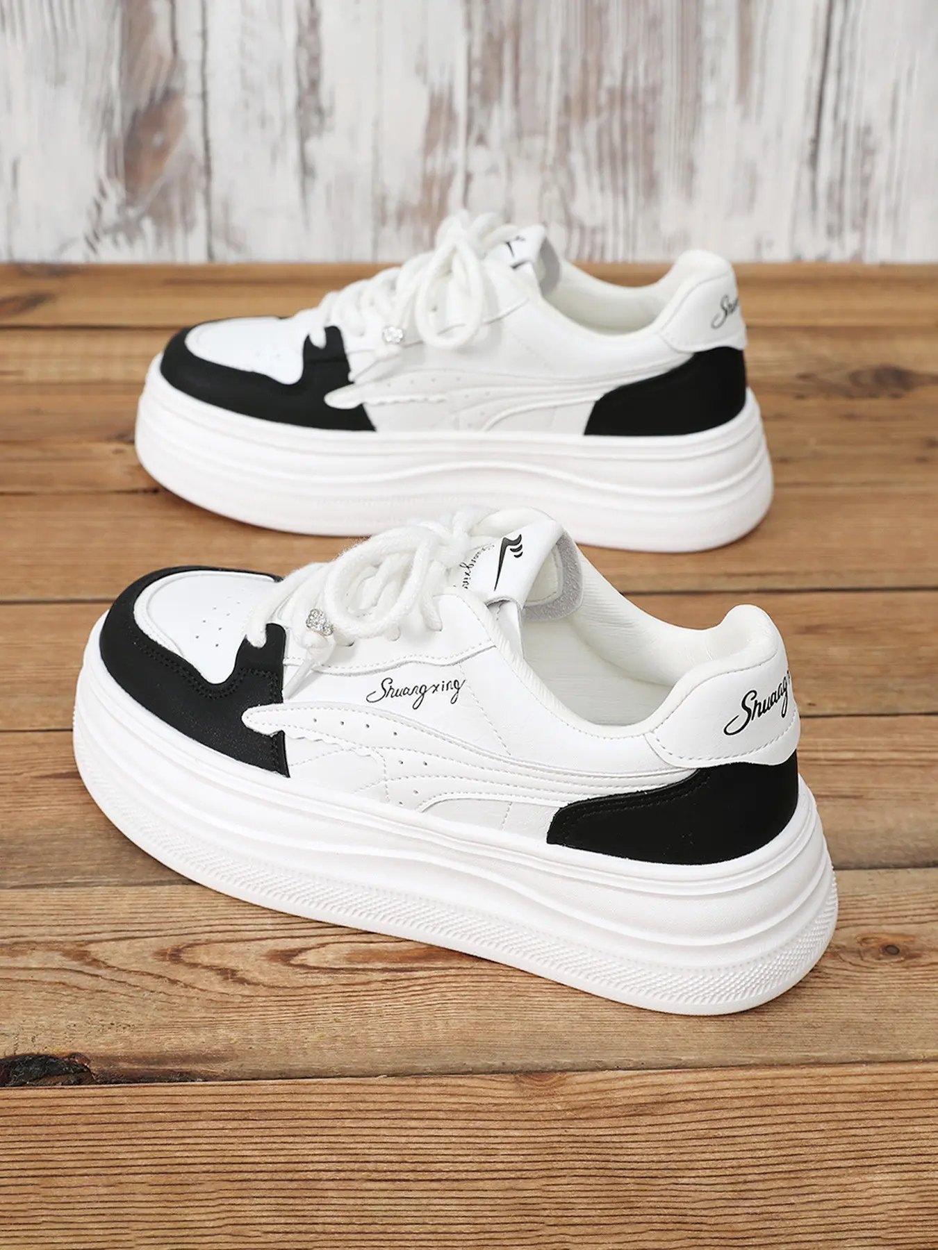 Women's Casual Sports Shoes, Comfortable Elegant Shoes, Height-Increasing Thick Sole, Breathable, Versatile, Spring Fall Low Heel Shoes