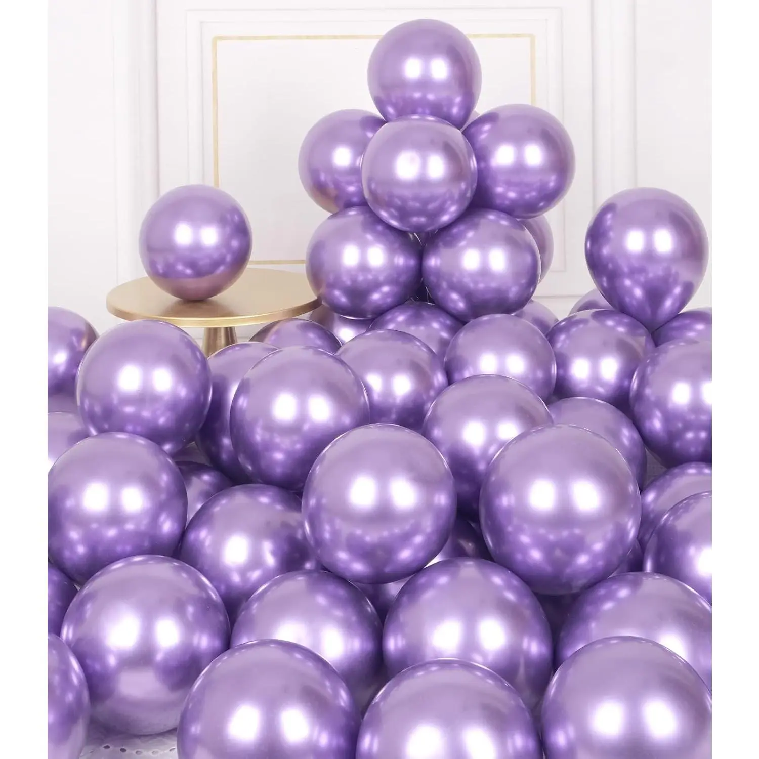 Metallic  Balloons 5 inch 50 count Dark  Latex Balloons Chrome Helium Shiny Thicken Balloon  Party Decoration for Wedding Birthday  Shower Graduation Christmas Carnival