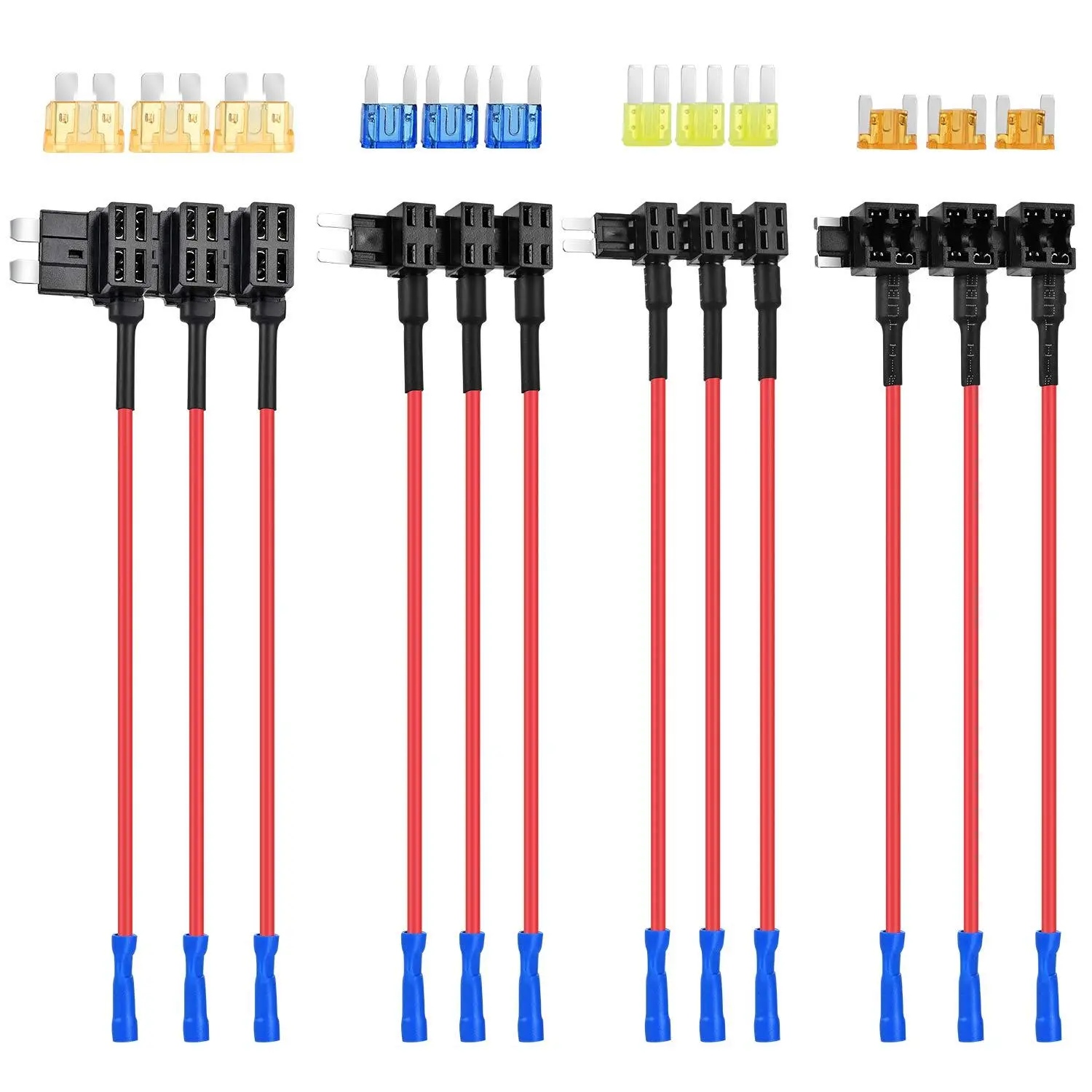 Nilight 12-Pack 12V Car Add-a-Circuit Fuse Tap Kit - 4 Types (Standard, Mini, Micro2, Low Profile) ATO, ATC, ATM, APM Holders for Cars, Trucks, Boats | Truck Stuff Automotive #SummerVibes, Car Accessories Car Emergency Booster Car Power Inverter fathersda