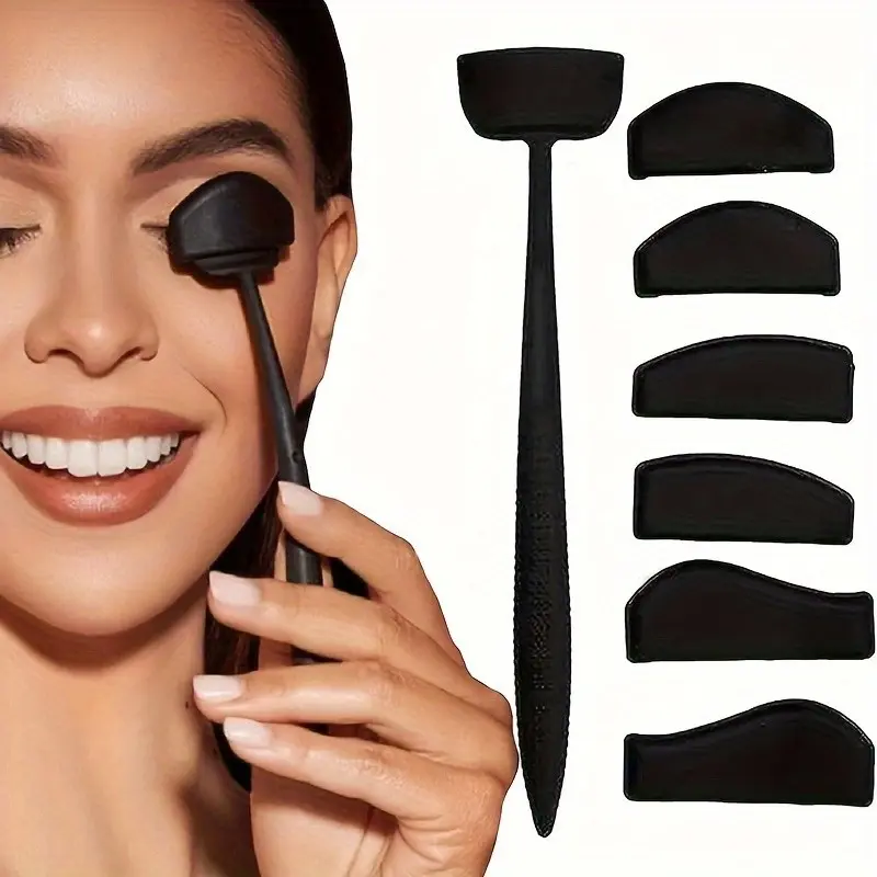 6-In-1 Silicone Eyeshadow Stamp Set, Portable Makeup Tool for Beginners, Eye Shadow Fixer, Essential Beauty Kit for New Users