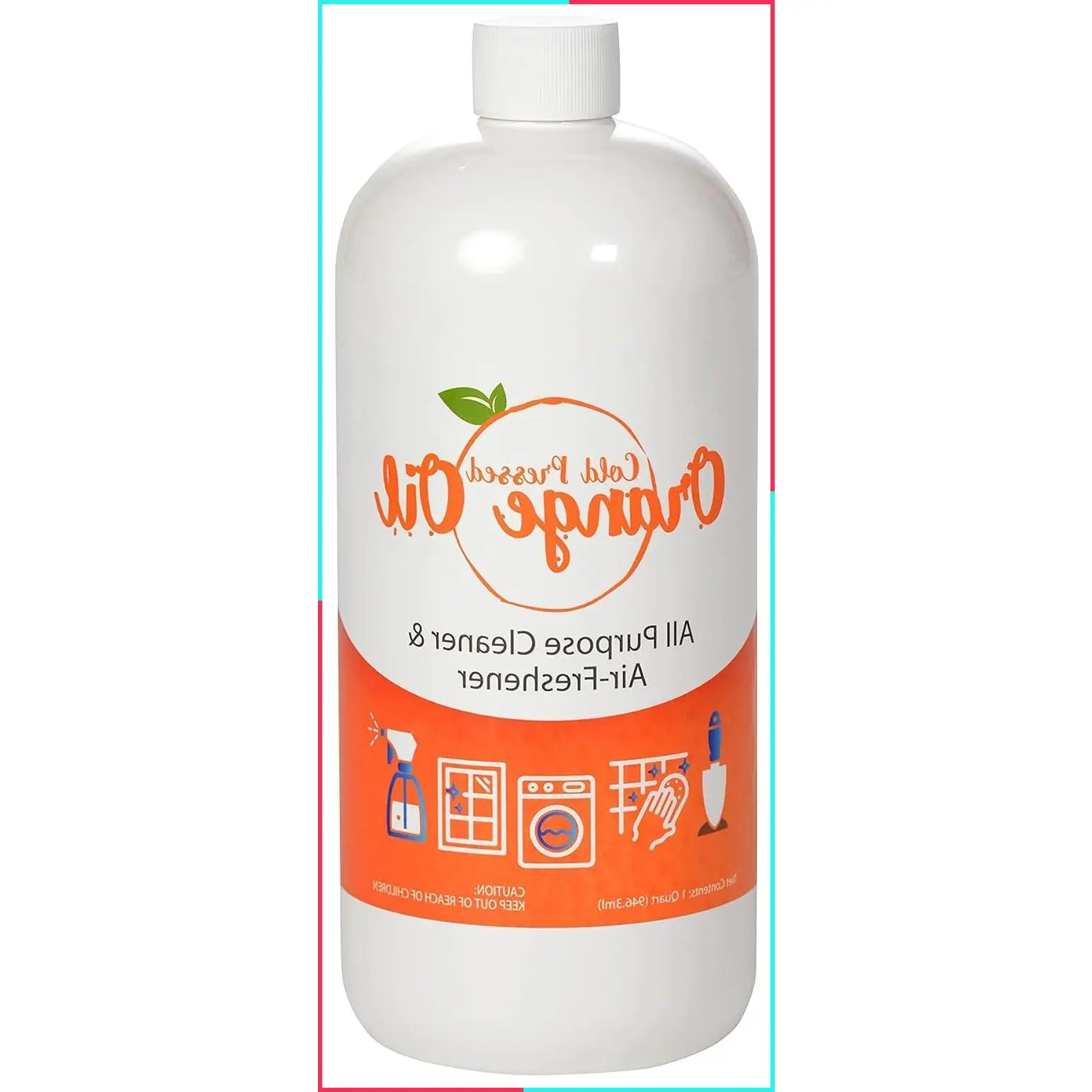 Premium Cold Pressed Orange Oil Concentrate - 32 oz with D-Limonene, Concentrated Cold Pressed Orange Oil Blend - All-Purpose Citrus Cleaner and Degreaser