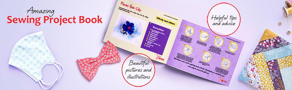 Mini Sewing Machine for Beginners, Dual Speed Small Sewing Machine for Kids and Adults with Extension Table, 122 Set Includes, Fabrics, Project Book and More, Red