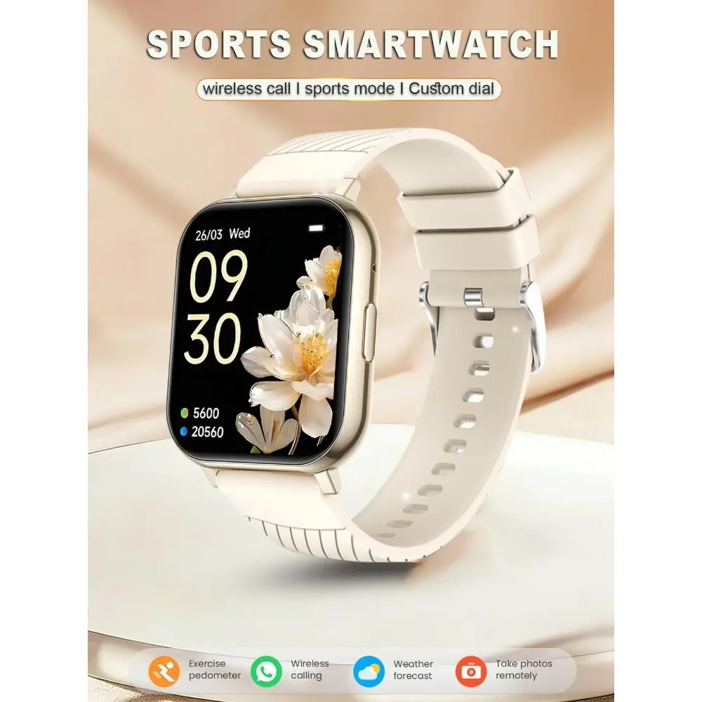 2026 New Smart Watch HD Touchscreen - Wireless Calling, Camera & Music Control, Multi-Sport Modes, Alarm/Call-SMS Alert, Custom Display, iOS Android Compatible (Unisex)