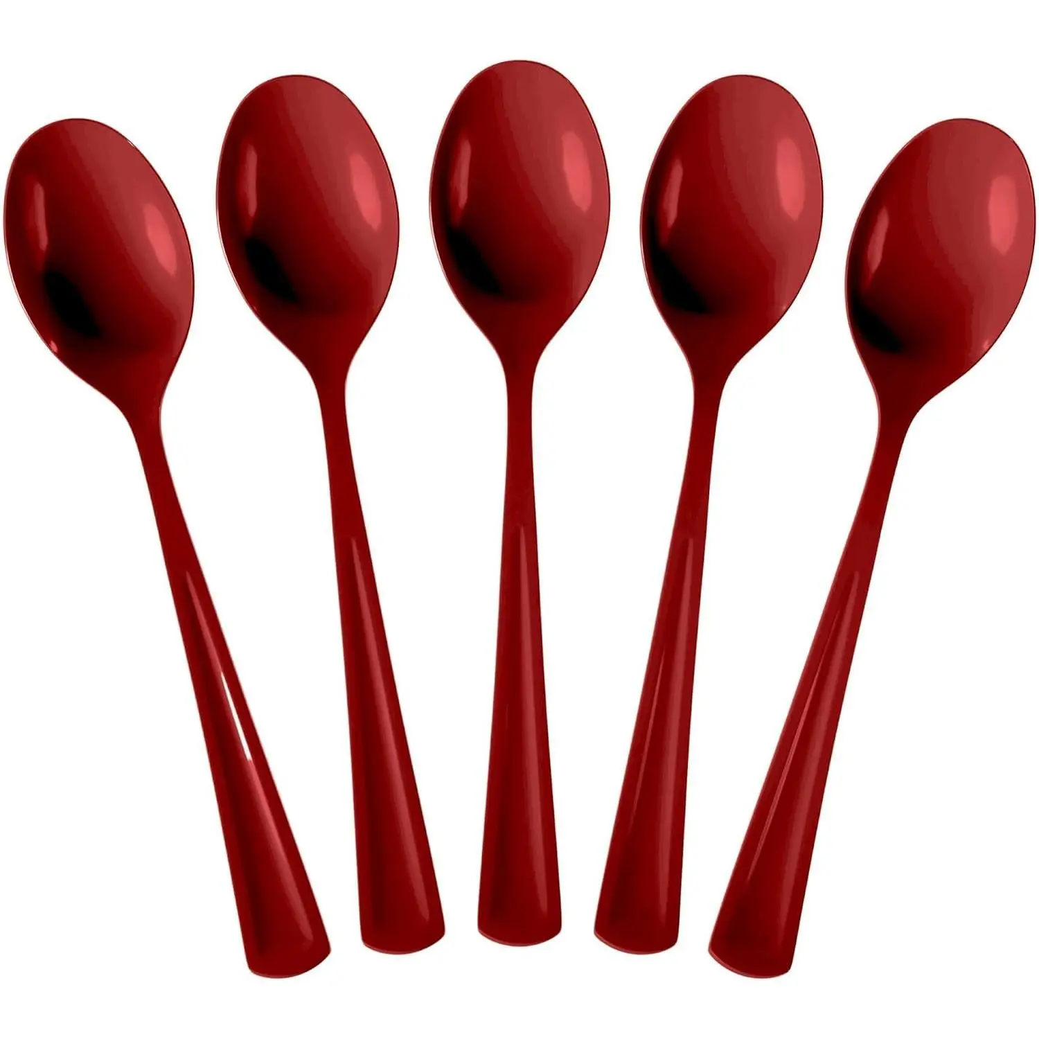 Burgundy Plastic Spoons 50 count Burgundy Spoons Disposable Utensils Heavy Duty Plastic Cutlery Set Disposable Cutlery Sets Flatware Sets Silverware Set For Party Supplies & Party Tableware