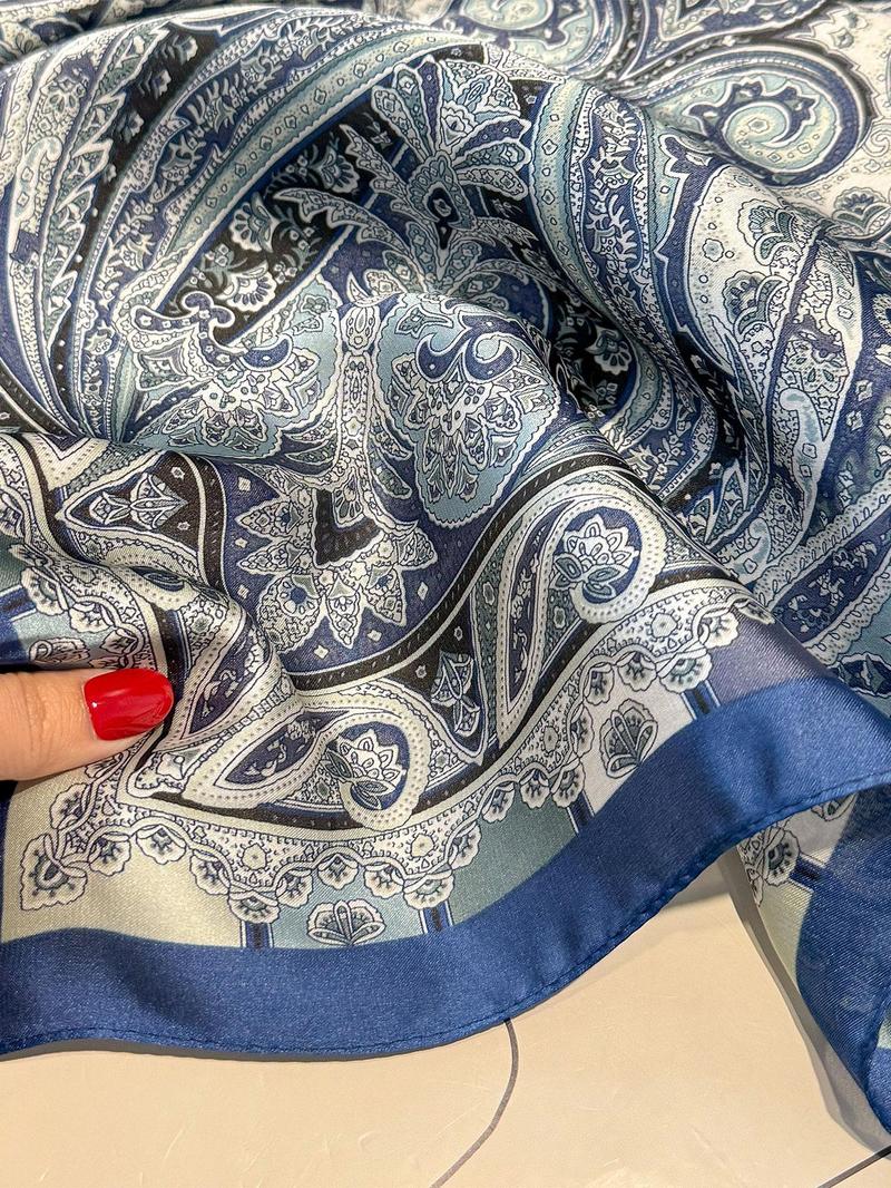 Boho Style Paisley Print Scarf, Bandanas, Casual Soft Comfortable Shawl for Women & Men, Fashion Accessories for Daily Wear
