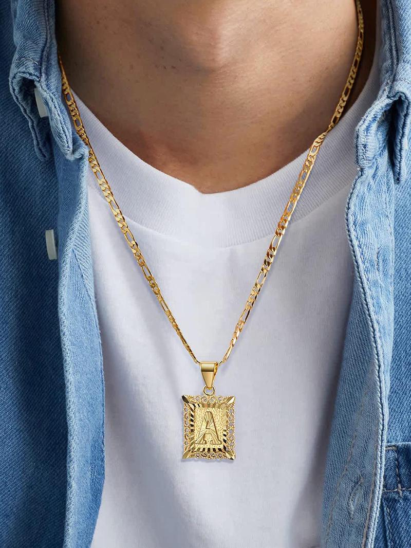 Letter A-Z Pendant Necklace for Women & Men, Punk Style Jewelry for Party, Daily Clothing Decor, Trendy All-match & Exquisite Jewelry for Birthday Gift