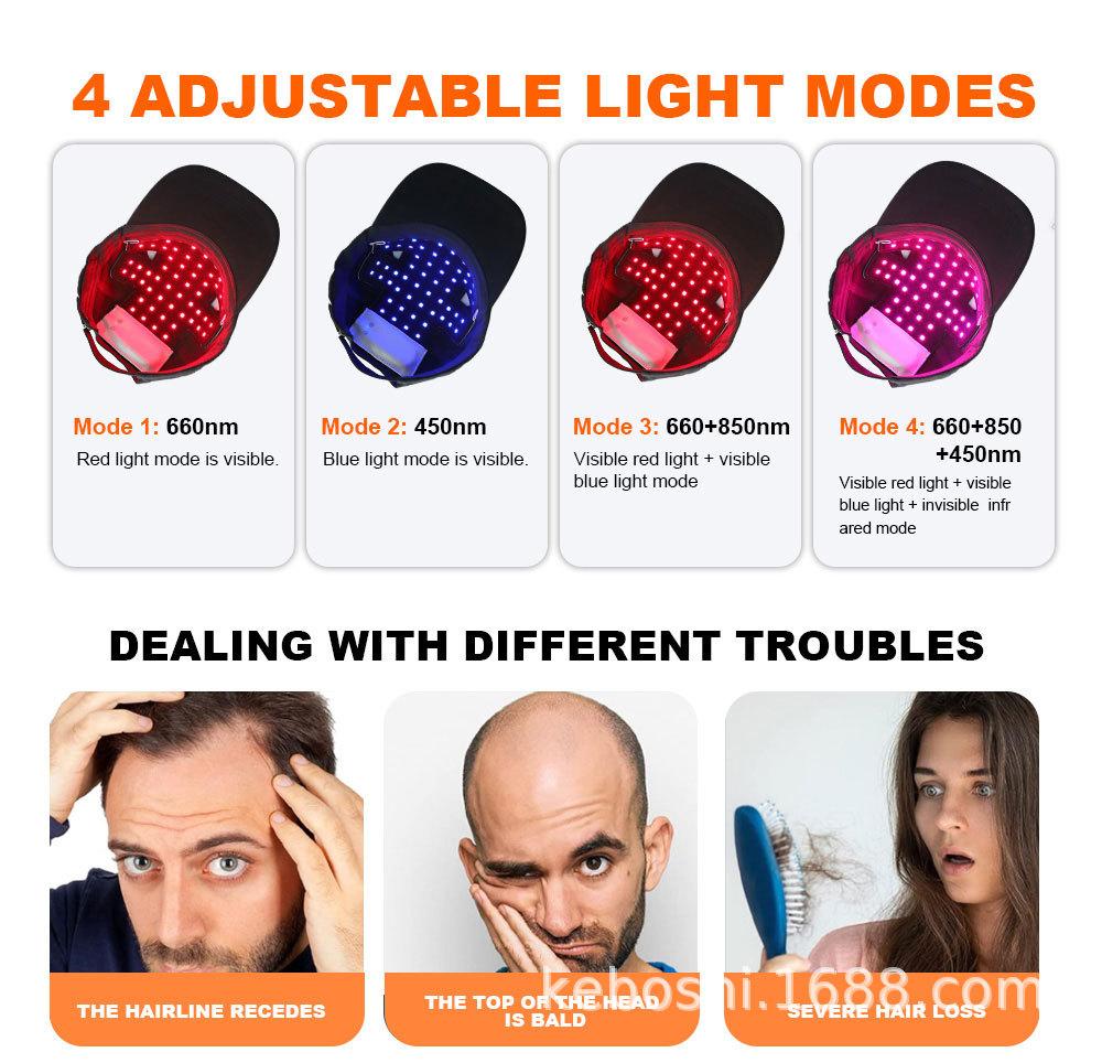 Laser Hair Growth Cap, Help Reduce Shedding & Support Thicker Hair| 3 Lasers & LEDs Full-Scalp Red Light Therapy, Blue Light Scalp Care, Wireless & Portable