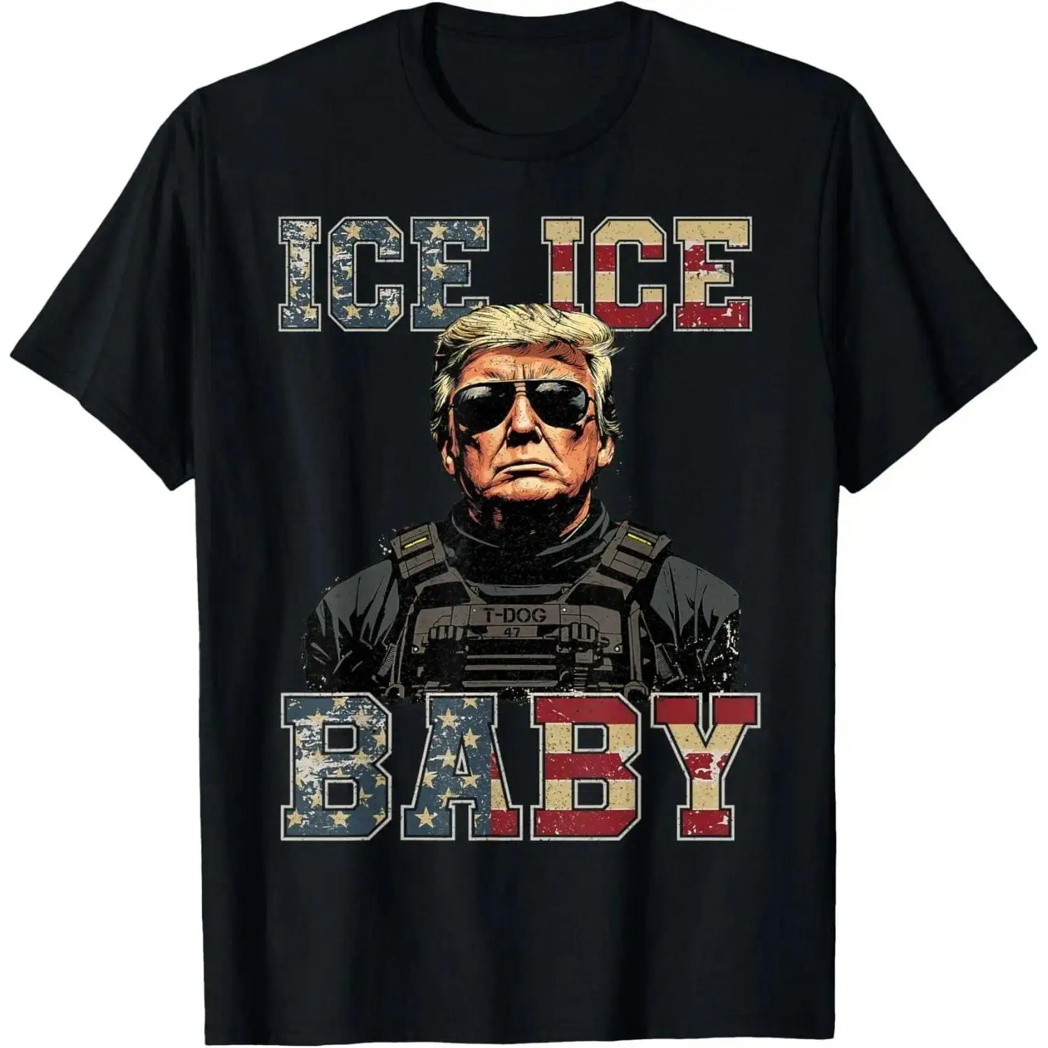 Men's Soft Cotton "Ice Ice Baby" Funny Trump Graphic Print Casual Top, Breathable Relaxed Cut Sports Streetwear, Machine Washable Gift for Him | TikTok Shop Deals