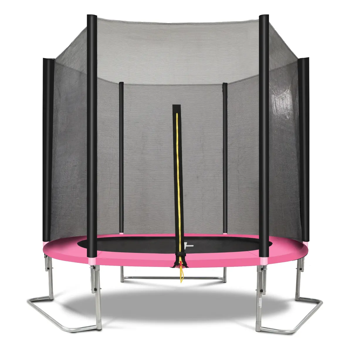 YC 8FT Outdoor Trampoline Outer Net - Pink & Black, 96x96x94.1in, Foam Tubes, Heavy-Duty Galvanized Metal Frame, Water-Weather Proof, Extra Ground Stability for Jumping Mat Outdoor Trampolines, 96.00 In. X 96.00 In. X 94.10 In., High-Bounce Outdoor Trampo