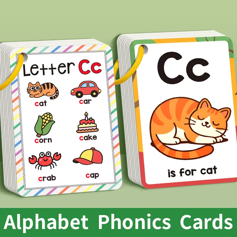 Alphabet Phonics Learning Letter Flash Cards, 27-Piece Educational Toy Set for Kids, English Language Study & Practice, Perfect Gift Idea