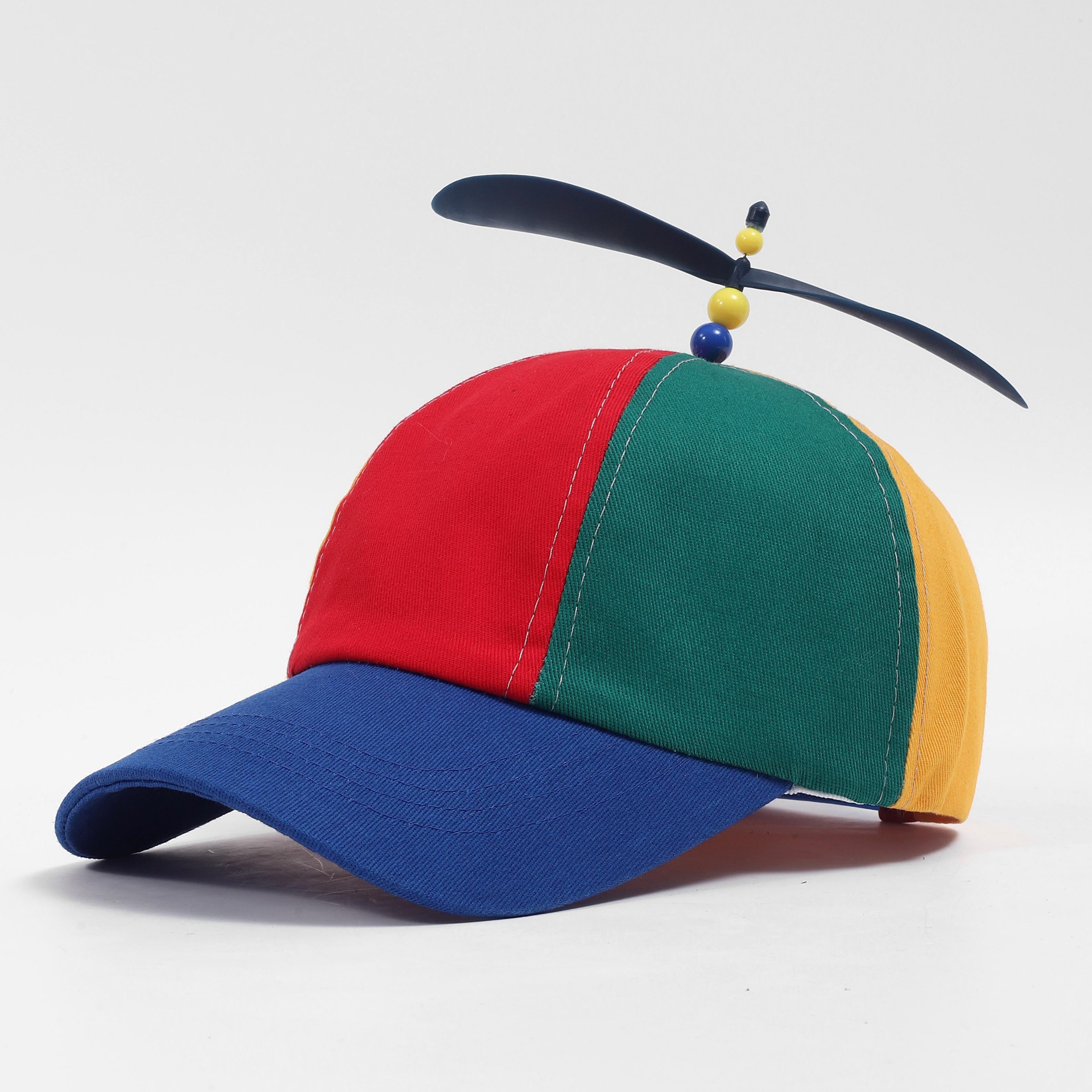 /European and-Border Creative Detachable Propeller Baseball Cap, Parent-Youngsters Sun Protection Bamboo Dragonfly Peaked Cap