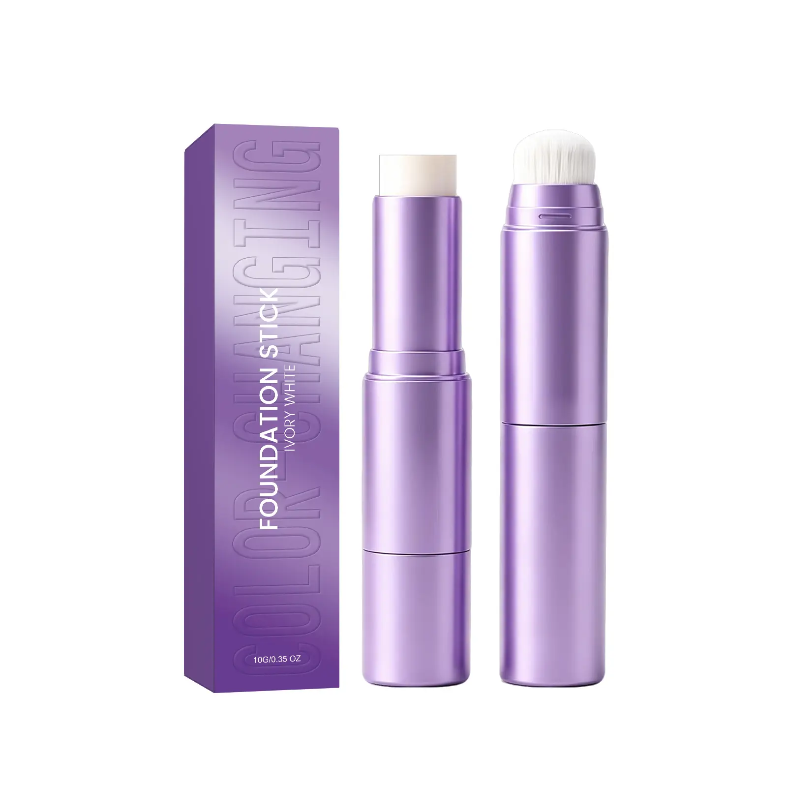 AMZ 2-In-1 Color-Changing Cosmetic Foundation Stick (Ivory White) - Twist-Up Concealer & Foundation, Brightens Face, Enhances Tone, Creates Smooth Natural Flawless Base Makeup