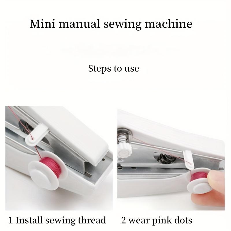 Compact And Easy-To-Use Handheld Sewing Machine, Perfect for Home Fabric Repairs Without The Need for Electricity, Comes with Additions And Is Durable, in White