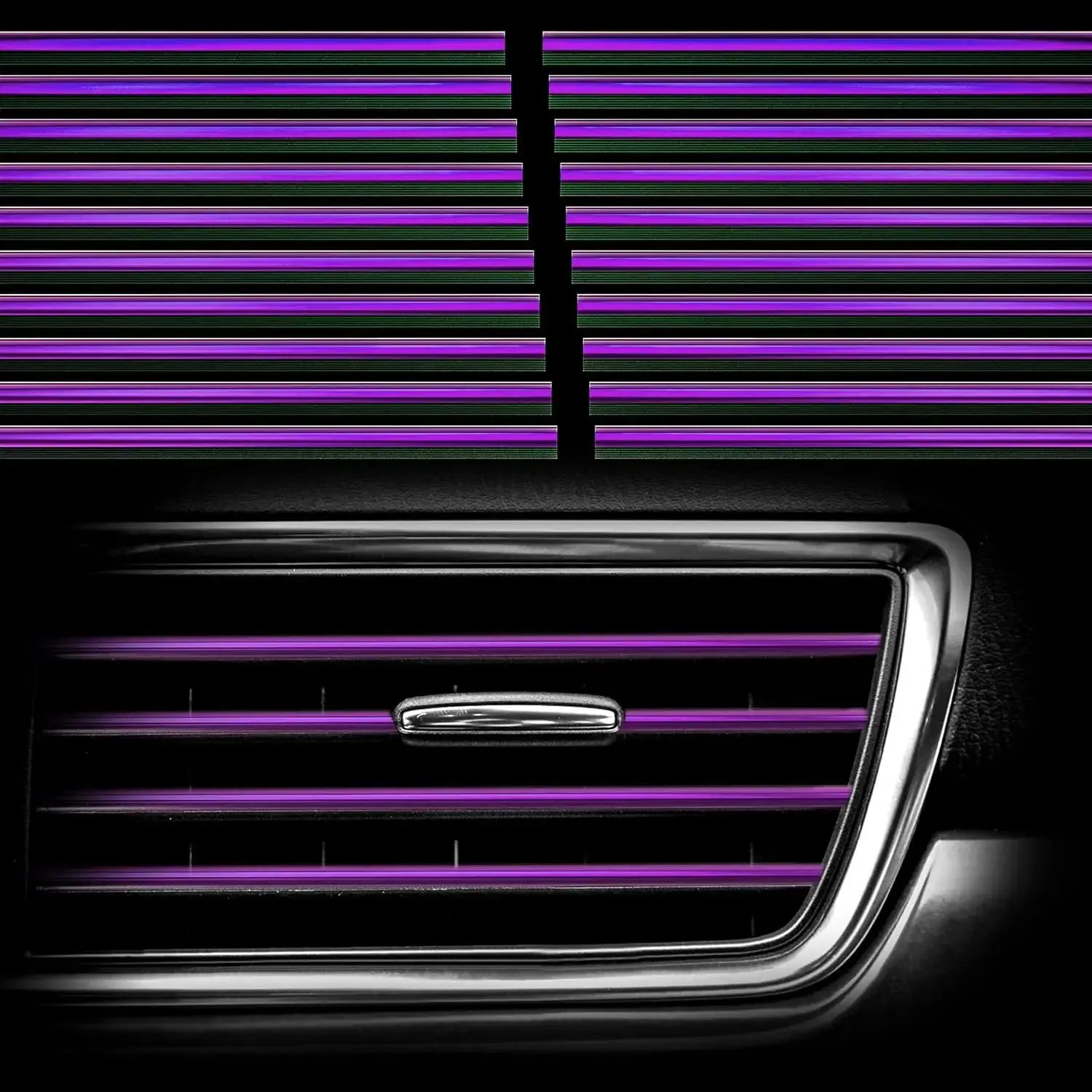 20Pcs Car Air Vent Outlet Trim Strip Chrome Look DIY Interior Moulding for All Straight Air Vent Outlet Decoration