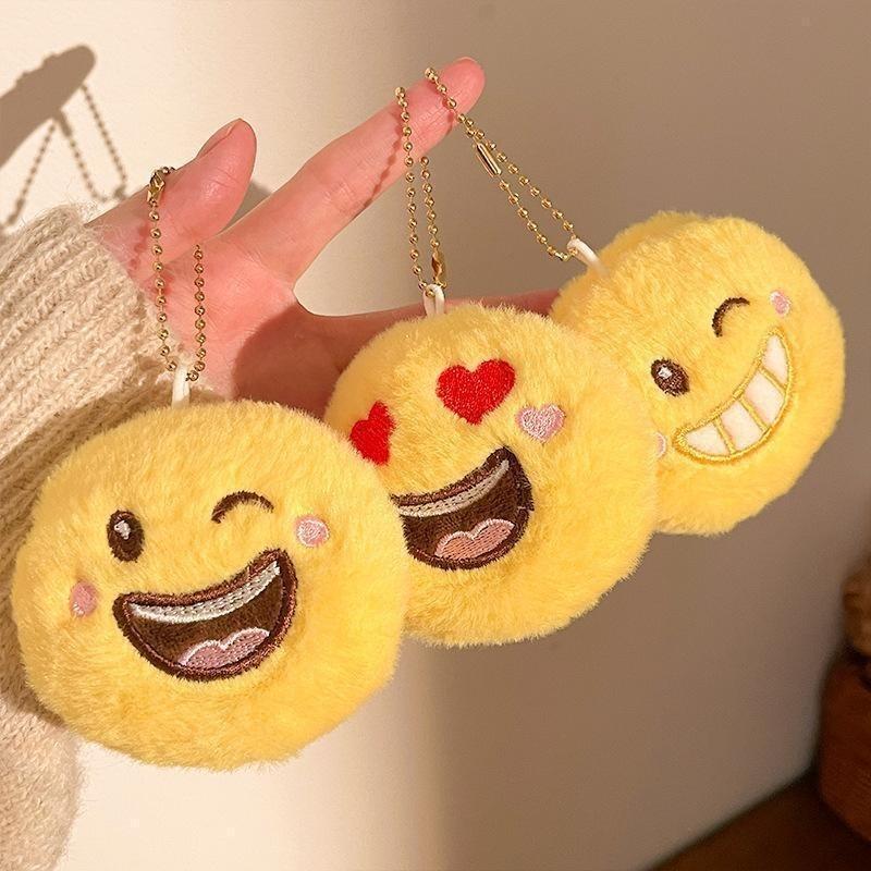 Smiley emoji girl plush cartoon pendant doll pendant accessories bag pendant activity small gift mini plush