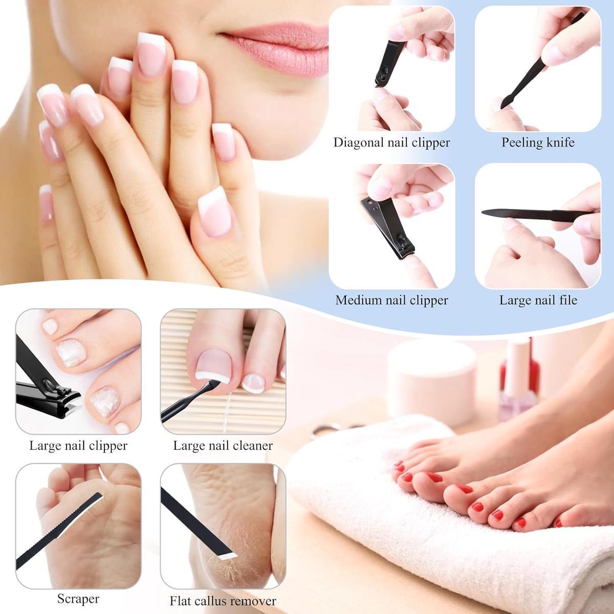 MY HEART FLY 8/15/24Pcs Professional Nail Clipper Set with Storage Case, Portable Manicure Pedicure Kit for Home & Travel, Nail Care Tool, Birthday Gift