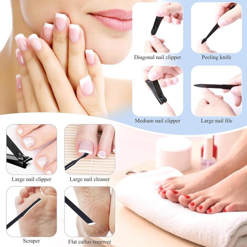 8/15/24Pcs Professional Nail Clipper Set with Storage Case, Portable Manicure Pedicure Kit for Home & Travel, Nail Care Tool, Birthday Gift