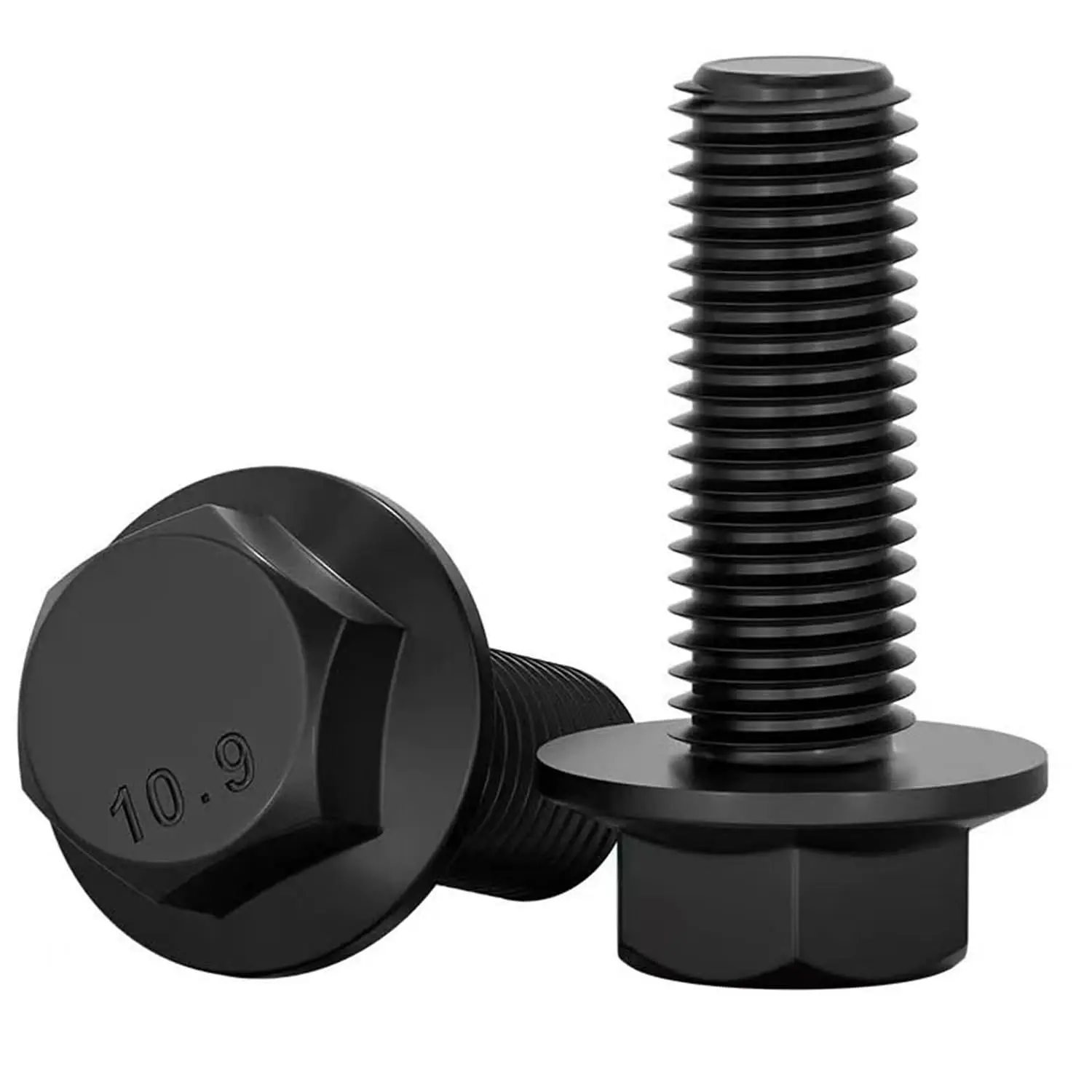M8-1.25 x 25 mm Flanged Hex   Flange Hexagon Screws, Full Thread, Alloy Steel, Zinc Plated, Quantity 20