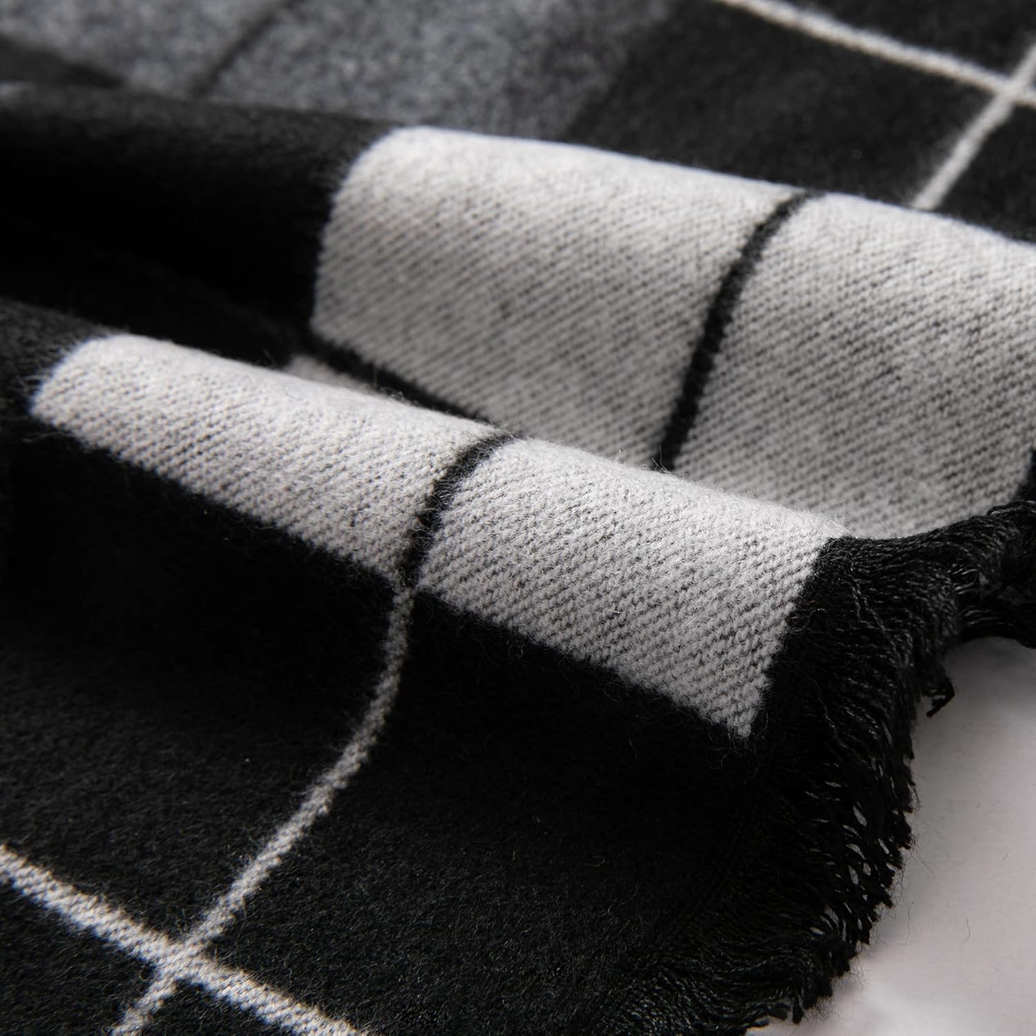Men's Winter Classic Australian Wool Scarf Warm Checked Lightweight Knitted Striped Scarves with Gift Box
