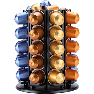 Pod Holder for Nespresso Original for 40 Nespresso Original Pods With Central Additional Pods Storage(Carousel-50+ Pods)
