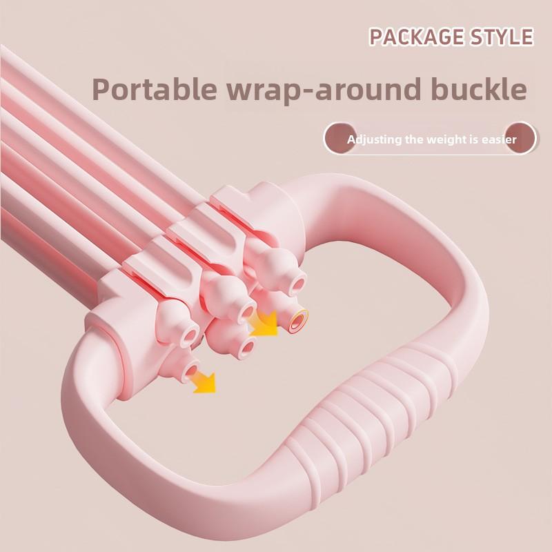 Yoga resistance band, 6 tube resistance exerciser, 8-word shoulder opening exercise for beautiful back fitness, adjustable weight resistance rope, 6 strands, household use, 8 pieces.