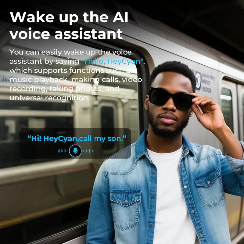 Bluetooth Wearable Smart Glasses (Photochromic Sunglasses) - 8MP Cam Digital Camera, Button Touch Adjustment, UV Protection, 160+ Languages Real-Time Translation, Hands-Free Photography/Video Recording, Casual Travel Outdoor Use