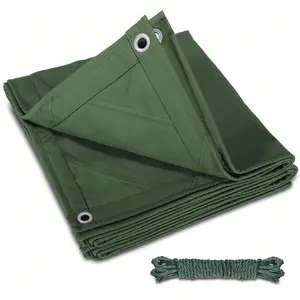 Heavy Duty 450gsm Canvas Tarps Waterproof Tarpaulin With Aluminum Grommets and Ropes UV Resistant Multipurpose Durable Cover Sheet For Outdoor Indoor Truck Car Boat Camping Roof Firewood
