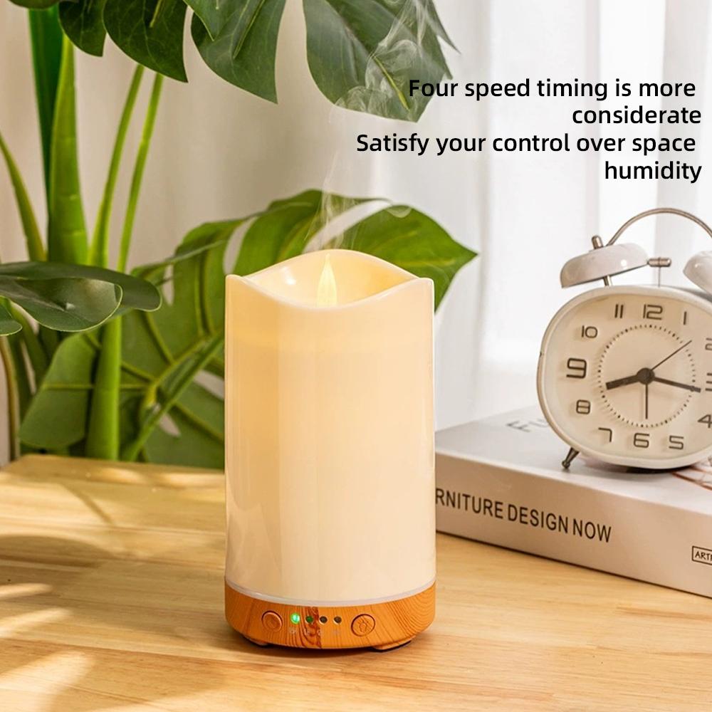 Candle Design Humidifier  Auto Timer, 7-Color LED, 3 Essential Oils for Relaxation