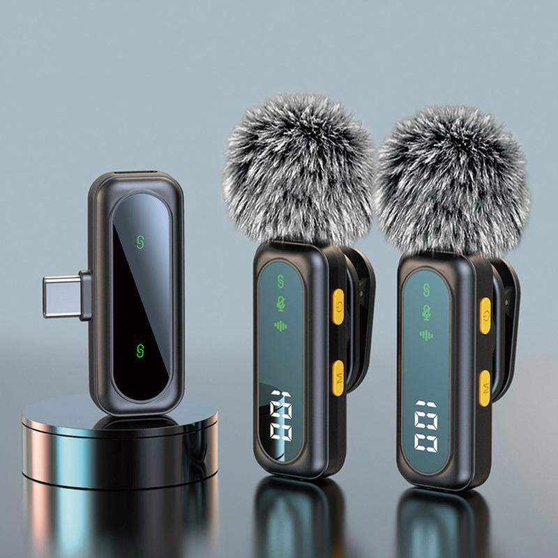 Professional Dual Wireless Clip-on Microphone: Smart Noise Cancelling & Magnetic Clip, Up to14H Battery, Studio Sound for Video Recording, Interview, Podcast, Perfect for TikTok, YouTube, Vlog, Usb Streaming Mic