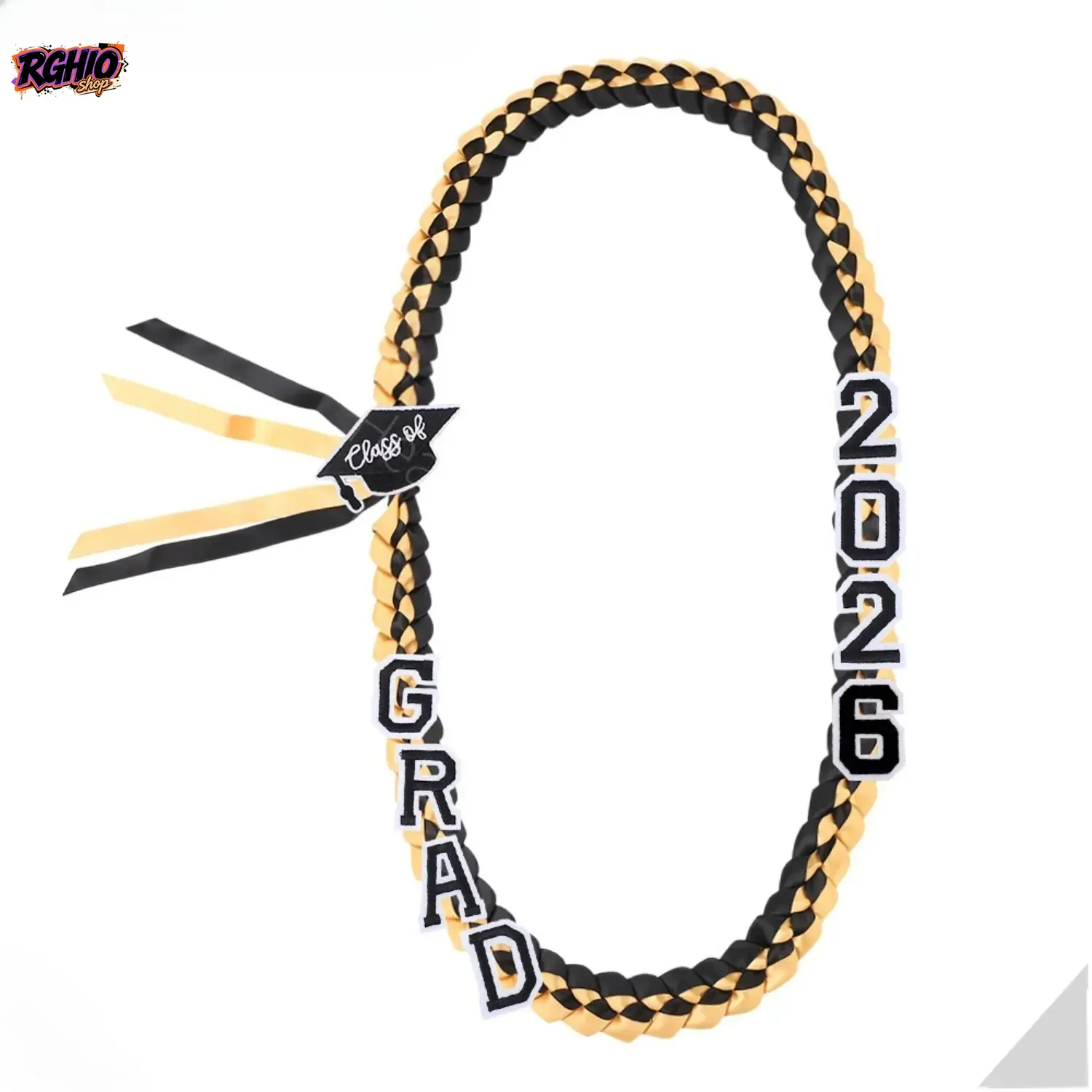 Unisex Hand‑Woven Braided Graduation Lei, GRAD Letters & Cap Charm Adjustable Money Holder with Safety Pins, Festive Accessory for Graduation Ceremonies, Celebration Parties and Graduate Gift‑Giving day jewelry gift skin safe wearable smartwatch