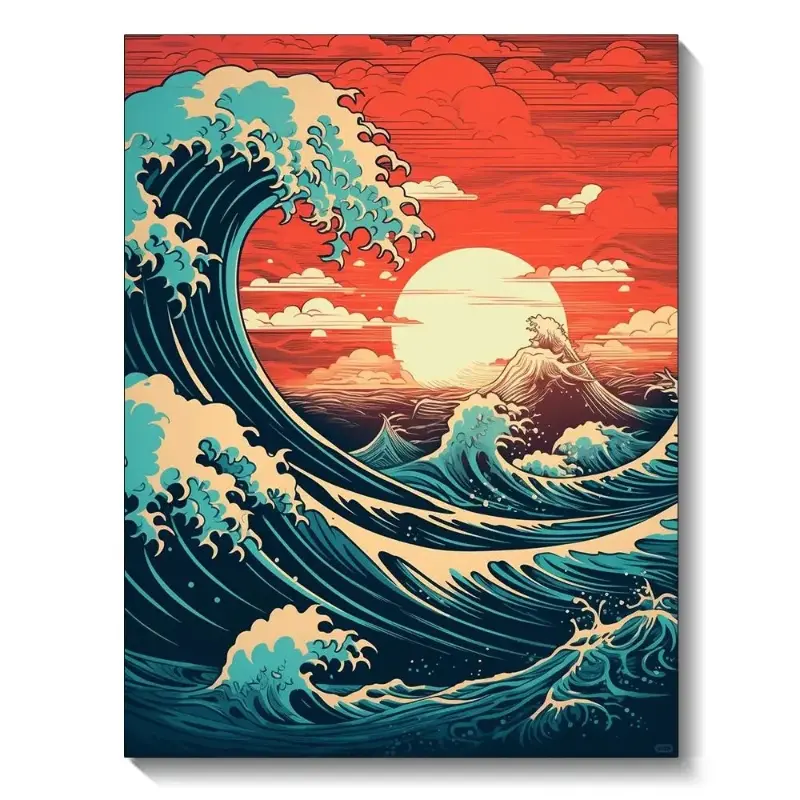 1Pc Diamond Painting Waves Sailboat Art Sunset Full Diamond Mosaic Cross Stitch Set Home Wall Decoration Gift