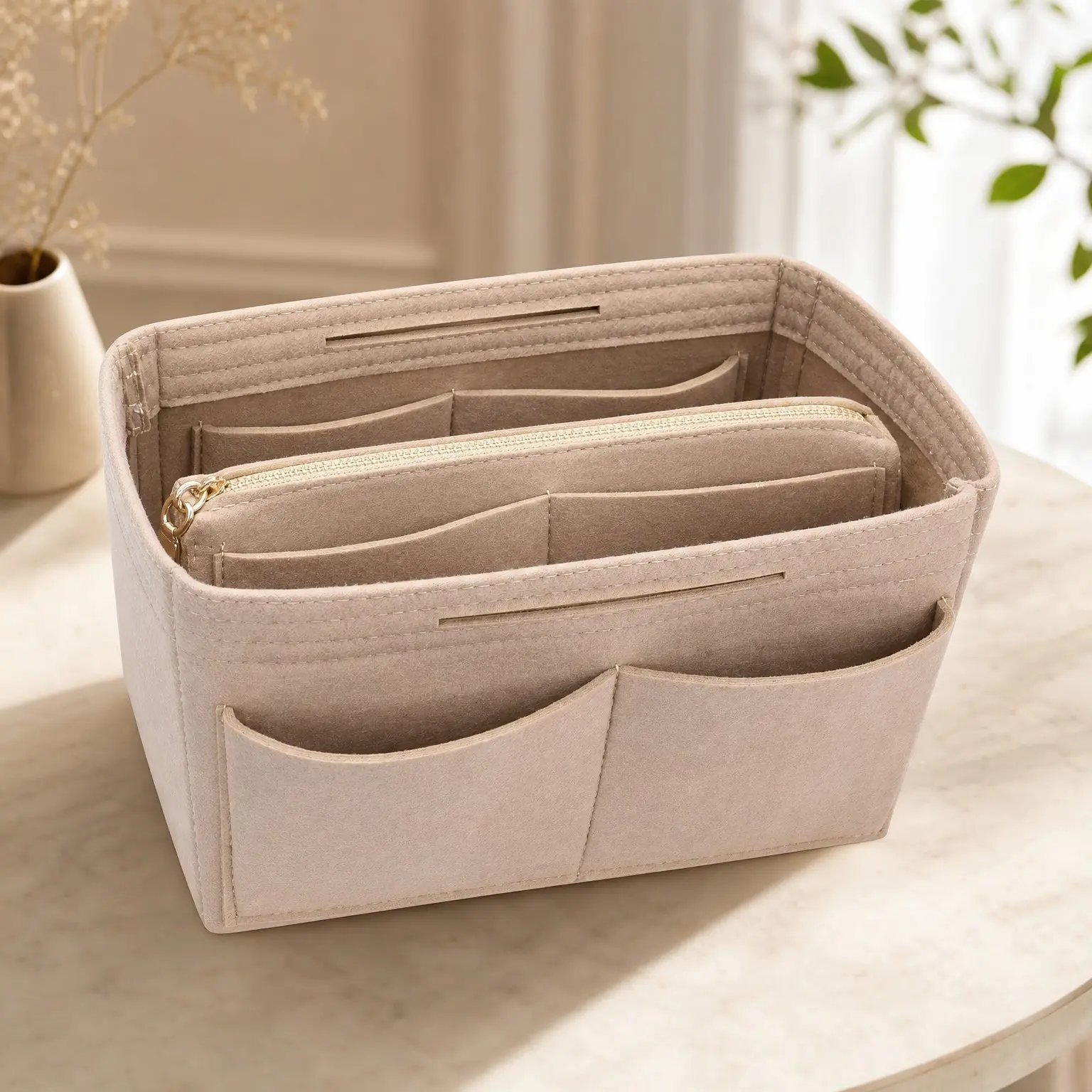 Felt Purse Organizer Insert, Tote Bag Shaper Dividers with 5 Sizes, Zipper Bag Fit Speedy Neverful PM MMGift