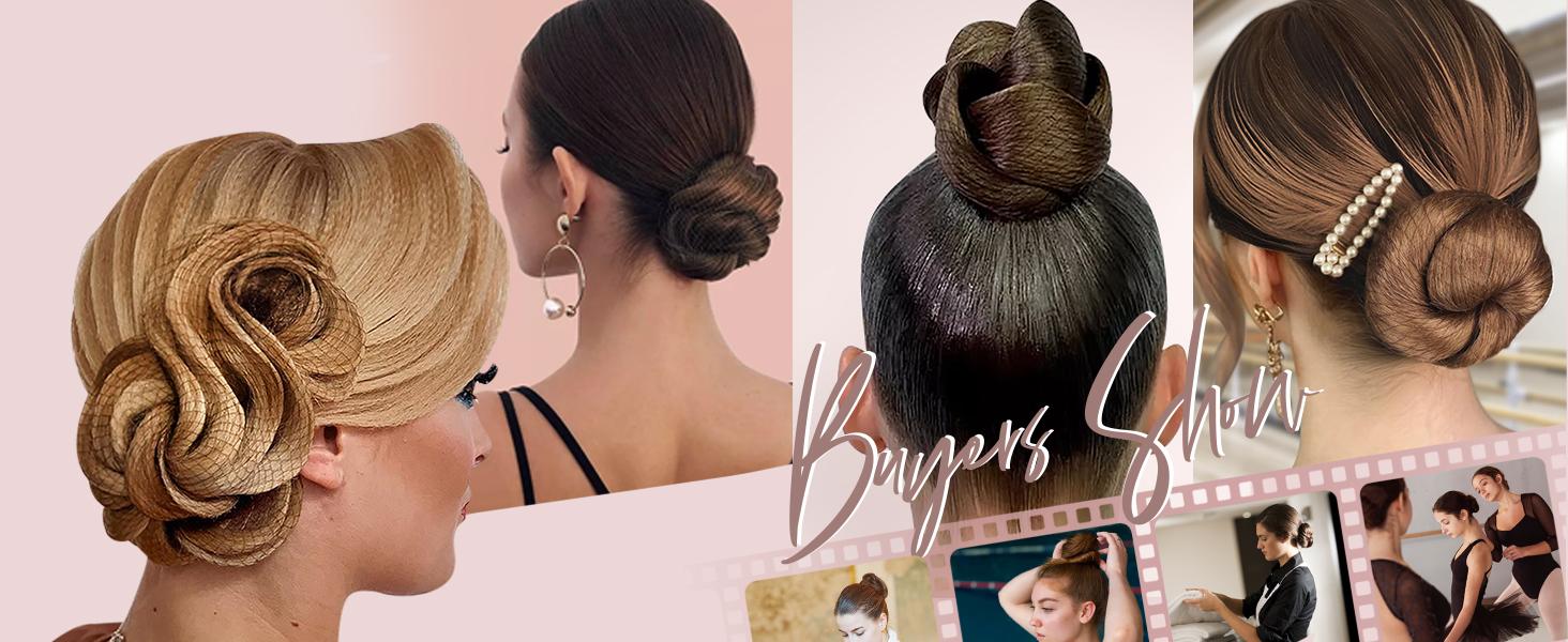 80Pcs Hair Nets for Buns -Black Ballet Bun Nets & Hair Pins for Girls & Women Invisible Bun Covers for Women's Hair 30Pcs 12Inch Nets and 50Pcs Hair Pins for Buns Ballet Bun Kit