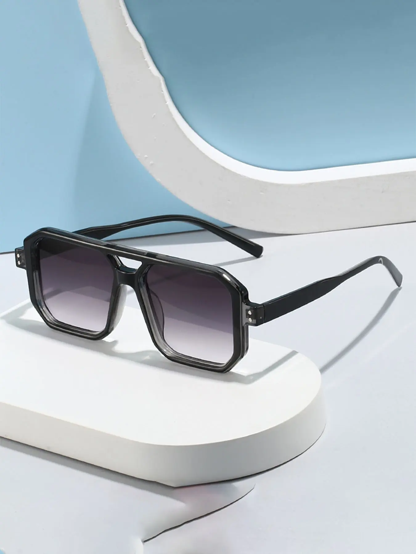 Trendy Square Frame Sunglasses, Unisex Uv400 Protection, Perfect for Summer Outdoors, Beach Parties, Daily Wear, Fashionable Accessory