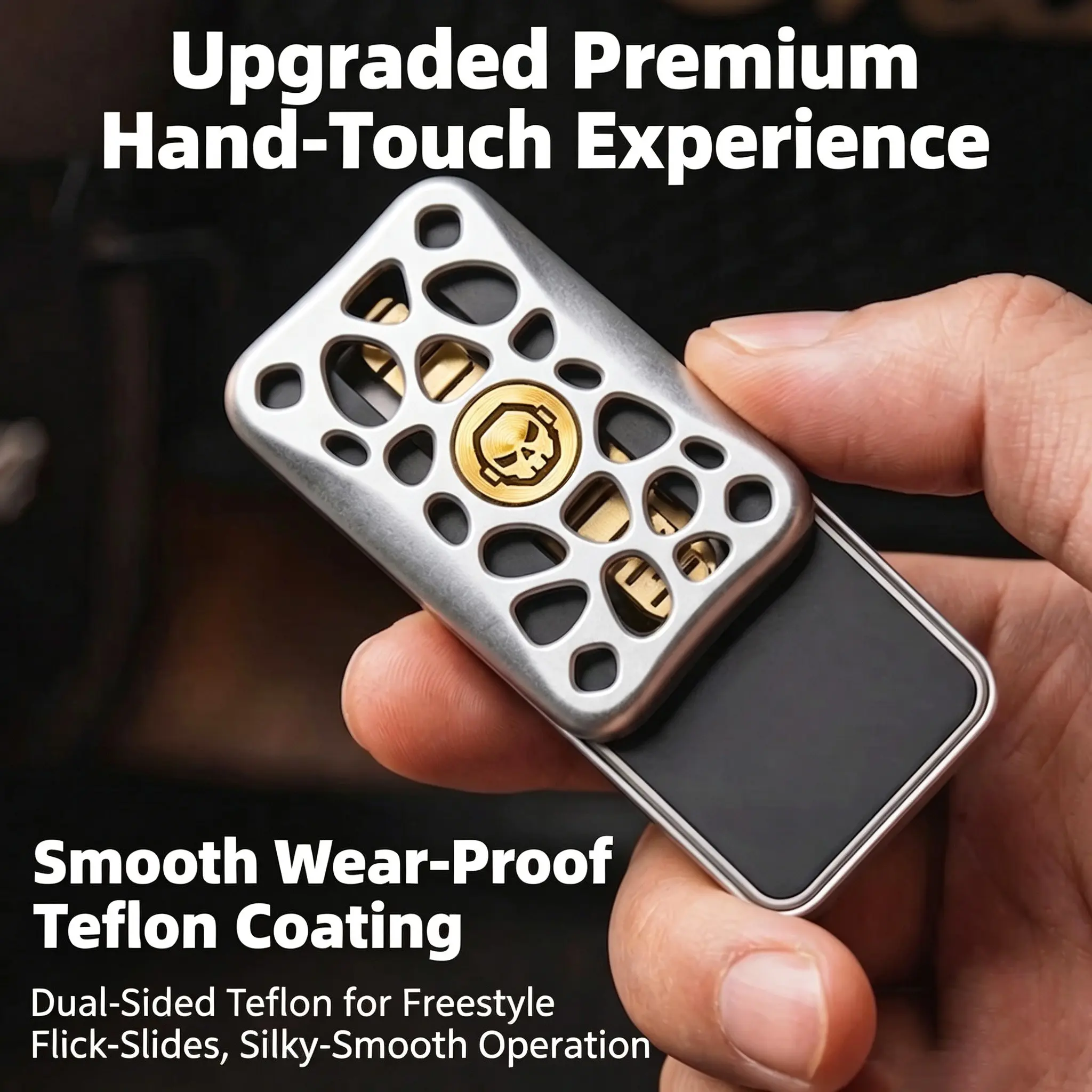 Infinite‑Position Tuning‑Fork EDC Fidget Slider, Magnetic Push Card Fingertip Spinner, Metal Haptic Clicker Stress Relief Anxiety Decompression Toy For Adults Office Desk Fidget Gadget, Stress Relief Gadgets