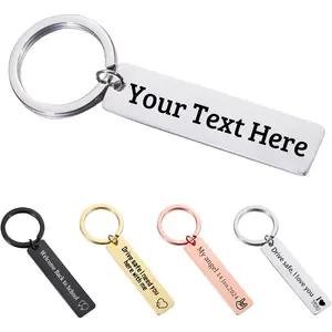 Customized Double-sided Keychain Stainless Steel Personalized Engraved Text Name Keychain Gifts for Men and WomenGift.
