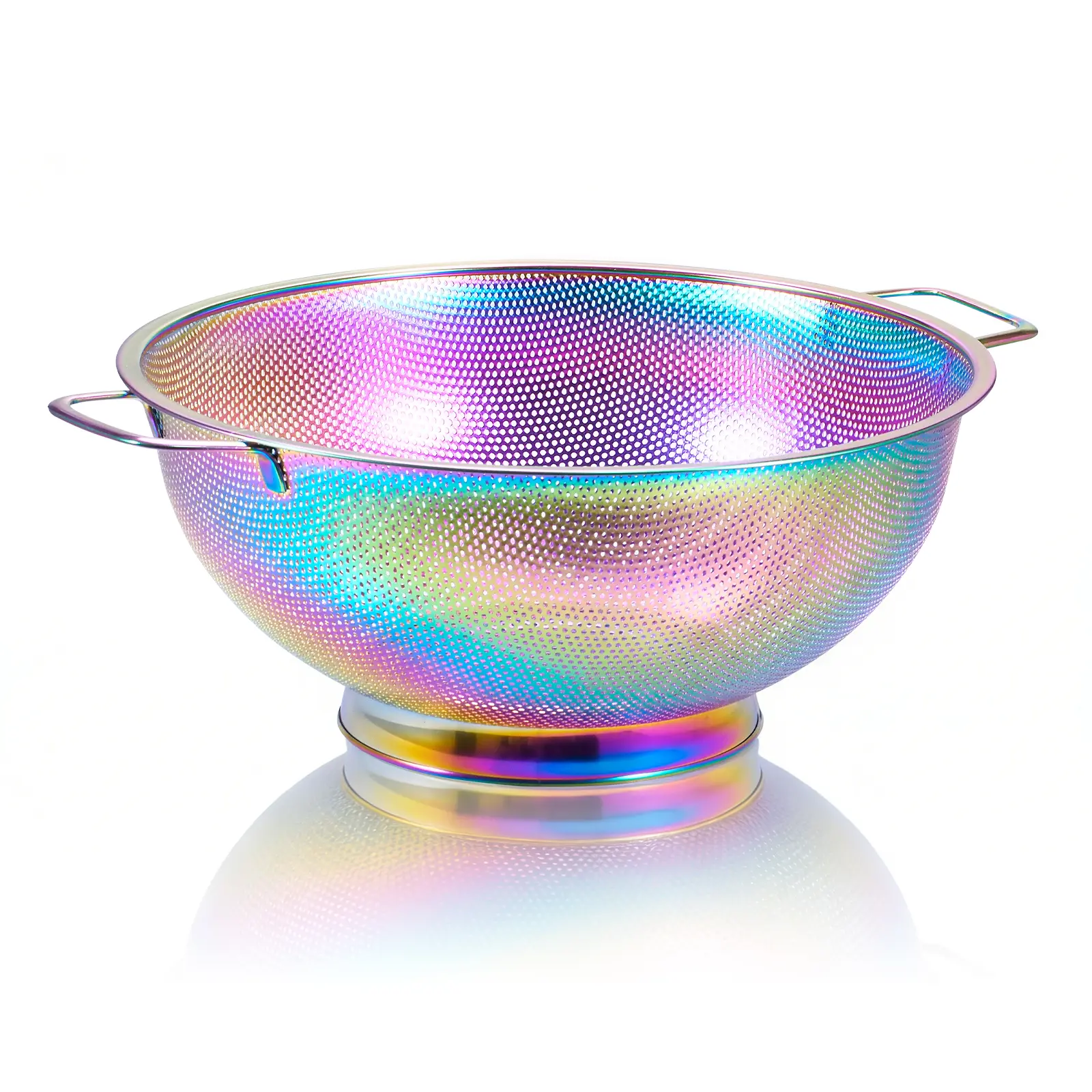 Rainbow Strainer for Kitchen, Stainless Steel Colander with Handle for Fruits Vegetables Cooking Food, Dishwasher Safe